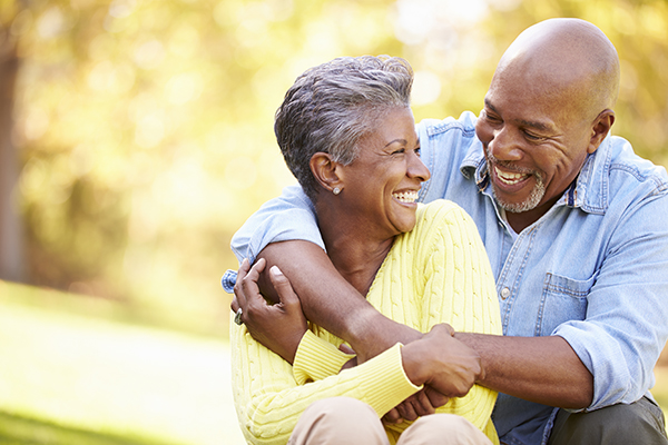 Retired couple smiling